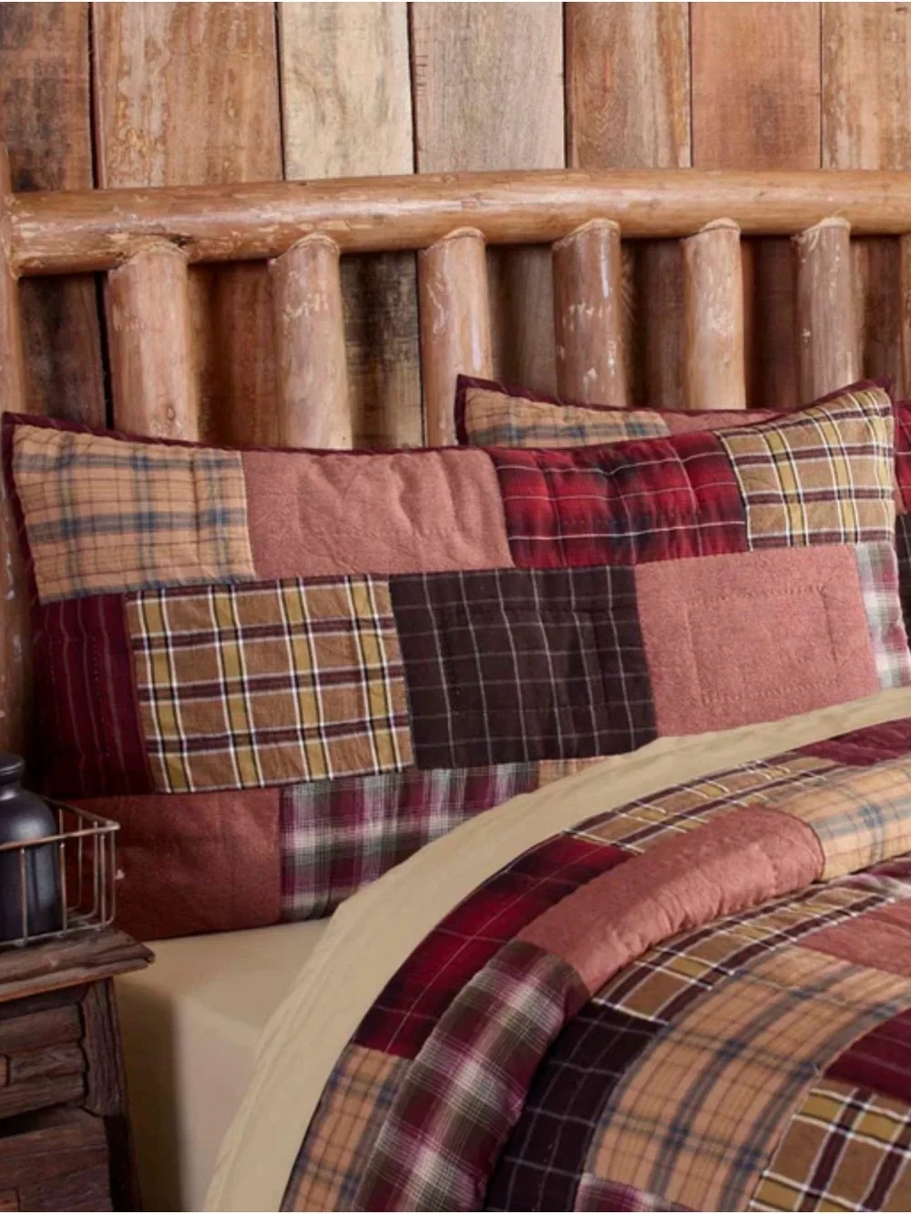 VHC Brands Wyatt Rustic Patchwork King Sham 21x37